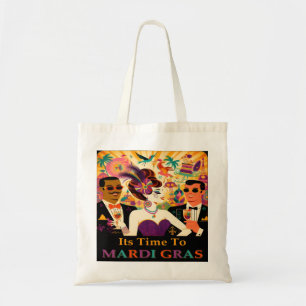 Mid Century Futuristic Mardi Gras Cocktail Party Tote Bag