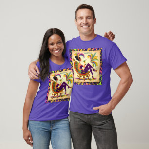 Mid Century Futuristic Mardi Gras Martini Woman T-Shirt