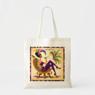 Mid Century Futuristic Mardi Gras Martini Woman Tote Bag