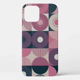 Mid-century geometric: abstract colourful pattern iPhone 12 case