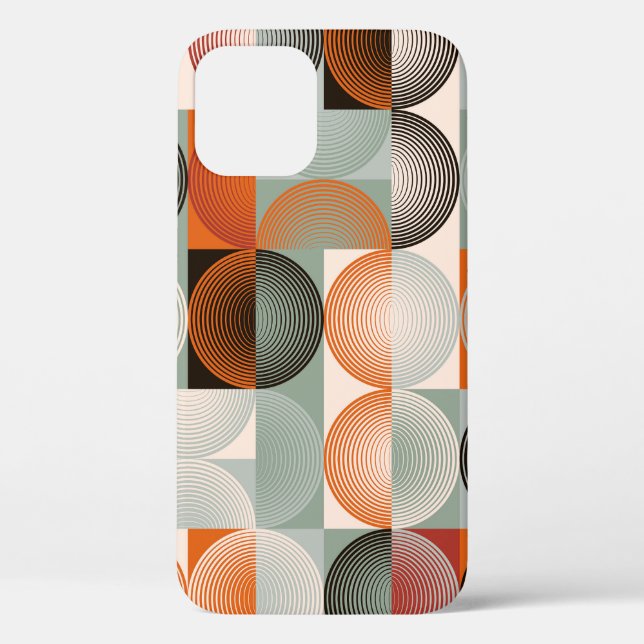 Mid-century geometric, abstract colourful pattern. Case-Mate iPhone case (Back)