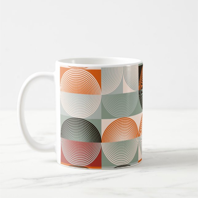Mid-century geometric, abstract colourful pattern. coffee mug (Left)