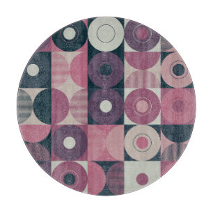 Mid-century geometric: abstract colourful pattern cutting board