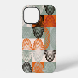 Mid-century geometric, abstract colourful pattern. iPhone 12 case