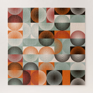 Mid-century geometric, abstract colourful pattern. jigsaw puzzle