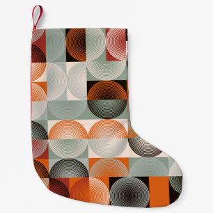 Mid-century geometric, abstract colourful pattern. small christmas stocking