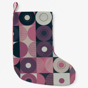 Mid-century geometric: abstract colourful pattern small christmas stocking