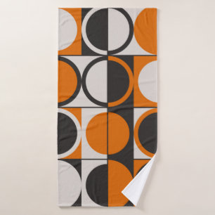 Mid-century geometric abstract pattern with simple bath towel