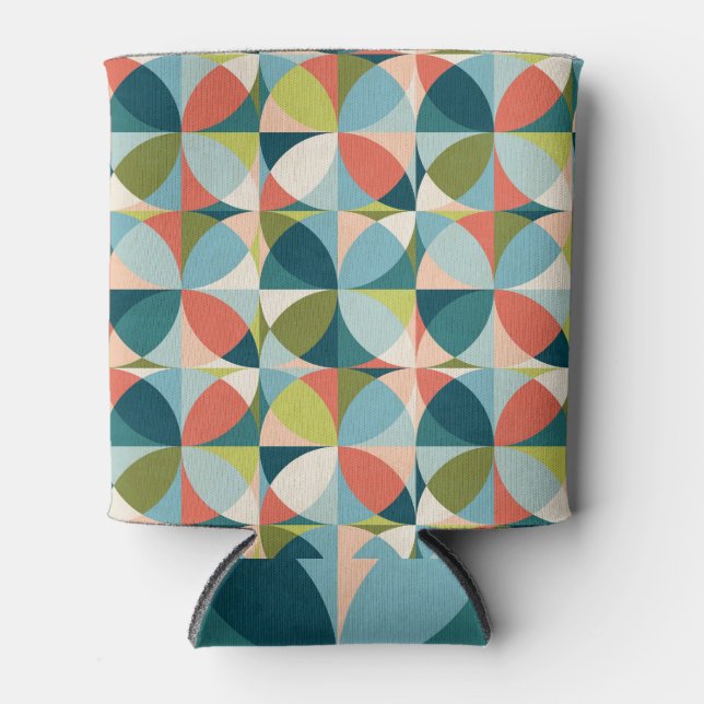 Mid-Century Geometric, Abstract Seamless Design. Can Cooler (Front)