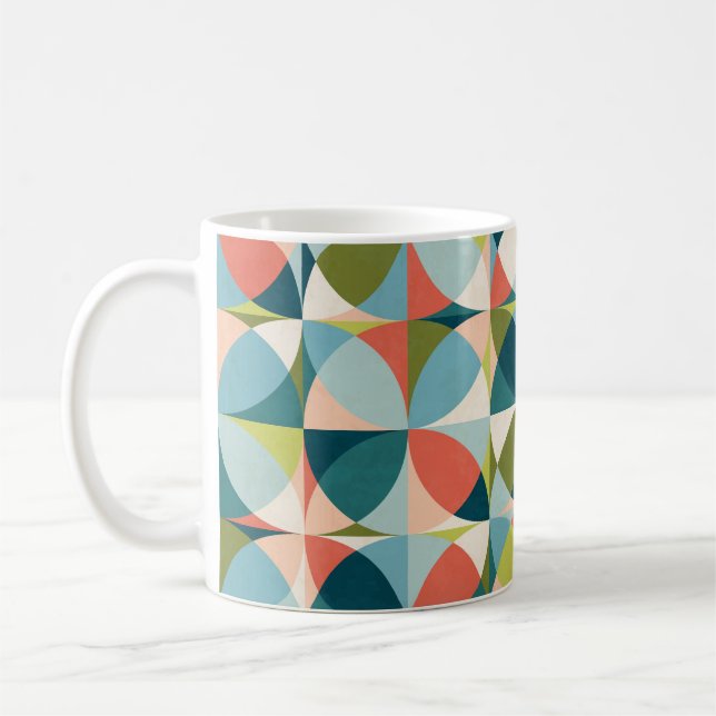 Mid-Century Geometric, Abstract Seamless Design. Coffee Mug (Left)