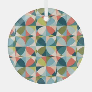 Mid-Century Geometric, Abstract Seamless Design. Glass Tree Decoration