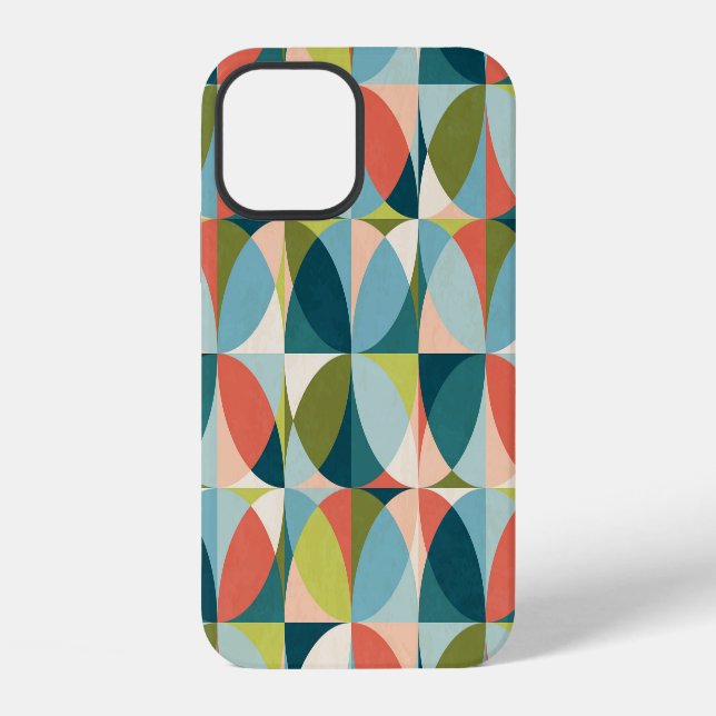 Mid-Century Geometric, Abstract Seamless Design. iPhone Case (Back)