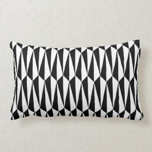 Mid-Century geometric, black and white Lumbar Cushion