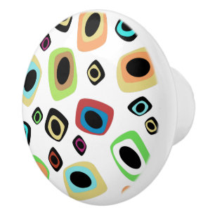 Mid-Century Geometric Ceramic Knob