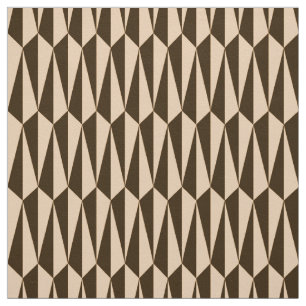 Mid-Century geometric, chocolate and peach Fabric