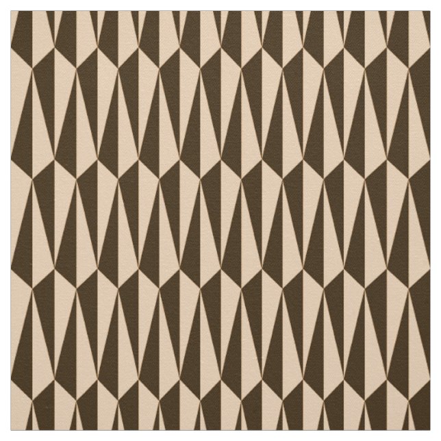 Mid-Century geometric, chocolate and peach Fabric (Swatch)