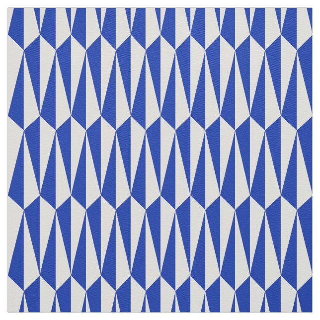 Mid-Century geometric, cobalt and white Fabric (Swatch)