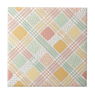 Mid-Century Geometric Design with Dots and Lines Tile