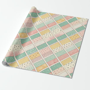 Mid-Century Geometric Design with Dots & Lines 4 Wrapping Paper
