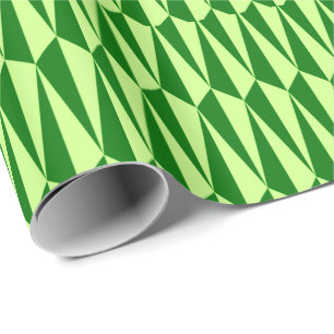 Mid-Century geometric, emerald green Wrapping Paper