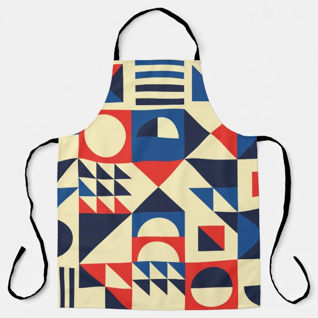 Mid-Century Geometric: Funky Retro Pattern. Apron (Front)