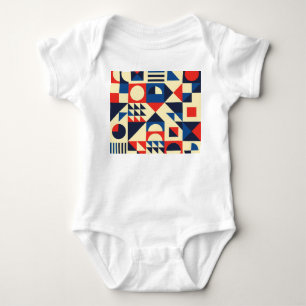 Mid-Century Geometric: Funky Retro Pattern. Baby Bodysuit