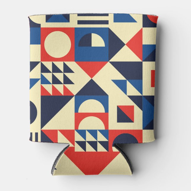 Mid-Century Geometric: Funky Retro Pattern. Can Cooler (Front)