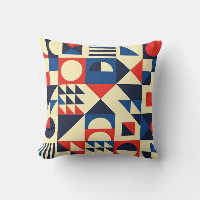 Mid-Century Geometric: Funky Retro Pattern. Cushion (Front)