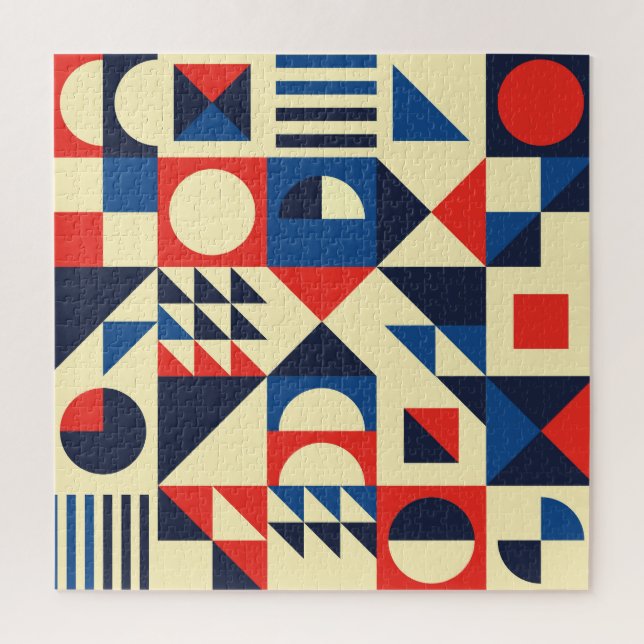 Mid-Century Geometric: Funky Retro Pattern. Jigsaw Puzzle (Vertical)