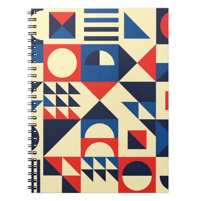 Mid-Century Geometric: Funky Retro Pattern. Notebook (Front)