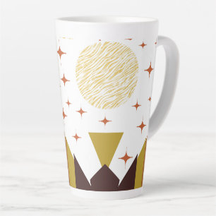 Mid Century Geometric Landscape Latte Mug