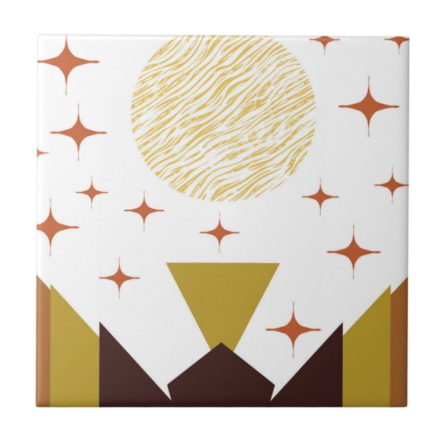 Mid Century Geometric Landscape Tile (Front)