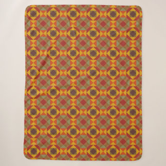 Mid Century Geometric Lattice Pattern in Autumn  Sherpa Blanket