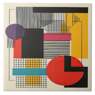 Mid-Century Geometric Mastery No 6 Tile