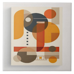 Mid-Century Geometric Mastery No 7 Tile