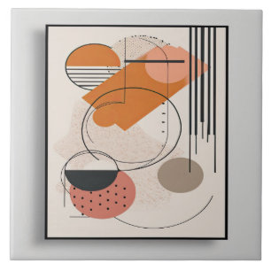 Mid-Century Geometric Mastery No 8 Tile