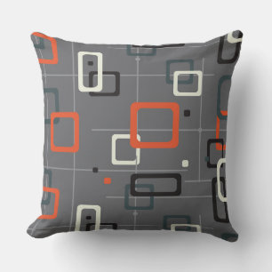 Mid-century geometric pattern cushion