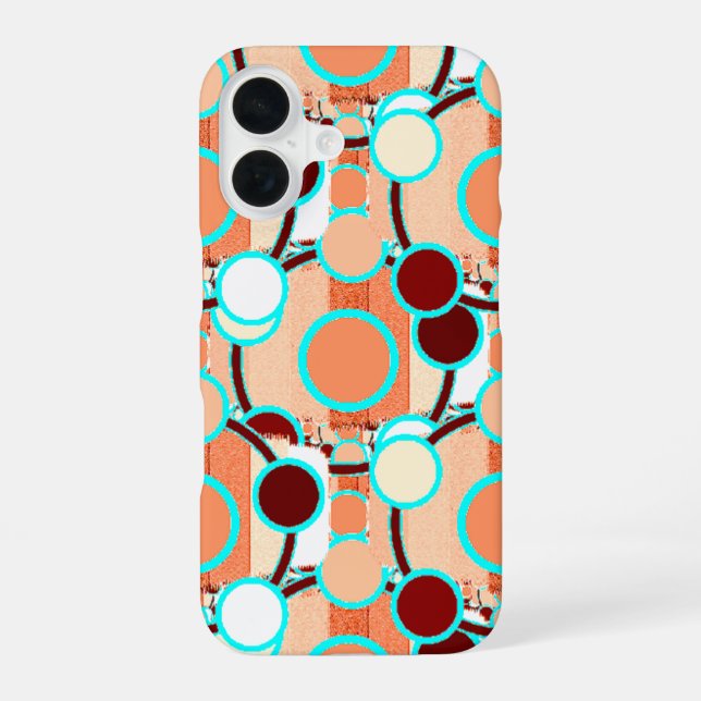 mid-century Geometric Pattern iPhone 16 Case (Back)