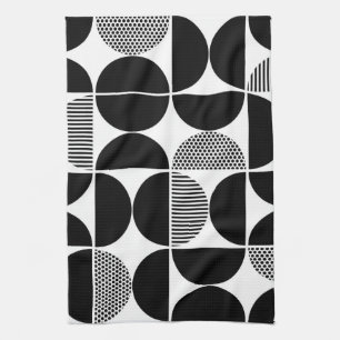 Mid Century Geometric Pattern Tea Towel