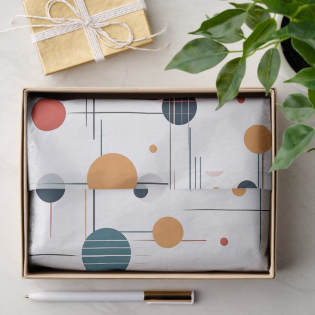 Mid Century Geometric Pattern Tissue Paper (Gift)
