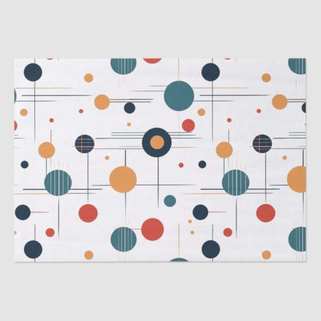 Mid Century Geometric Pattern Tissue Paper (Front)