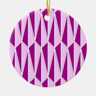 Mid-Century geometric, plum and orchid Ceramic Tree Decoration