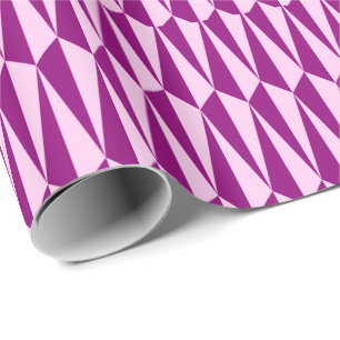 Mid-Century geometric, plum purple and orchid Wrapping Paper