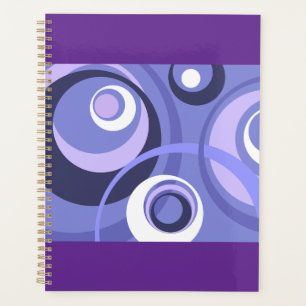 Mid-Century Geometric Purple Circles Abstract Planner