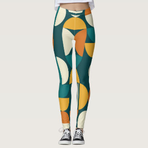 Mid-Century Geometric: Retro Minimalist Design. Leggings