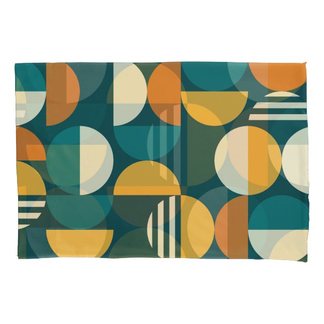 Mid-Century Geometric: Retro Minimalist Design. Pillowcase (Front)