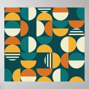 Mid-Century Geometric: Retro Minimalist Design. Poster