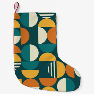 Mid-Century Geometric: Retro Minimalist Design. Small Christmas Stocking