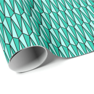 Mid-Century geometric, teal and aqua Wrapping Paper