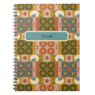 Mid-Century Geometry, Retro Seamless Pattern Notebook